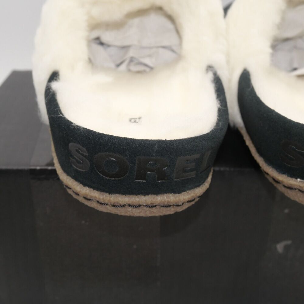 NEW SOREL Nakiska Slide II Women's 11 Suede Lined Slippers Black Indoor/Outdoor - Picture 6 of 10